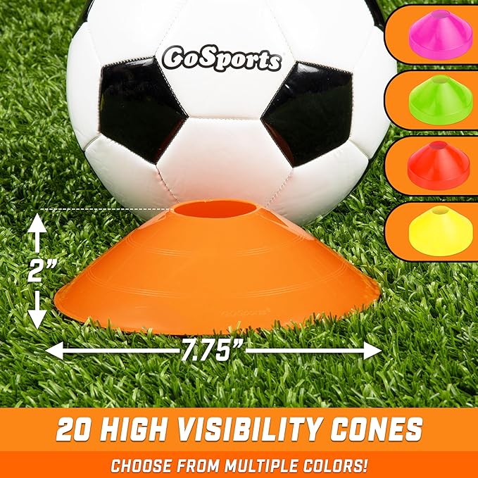 GoSports Premium Sports Cones for Agility Training and 20 Pack
