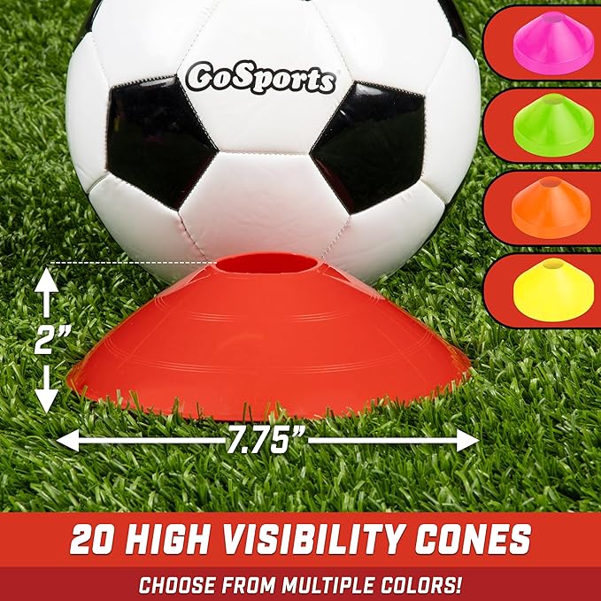 GoSports Premium Sports Cones for Agility Training and 20 Pack