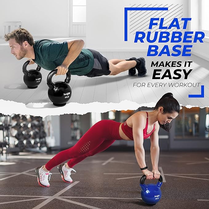Yes4All Kettlebells Rubber Base (10-65 lbs)