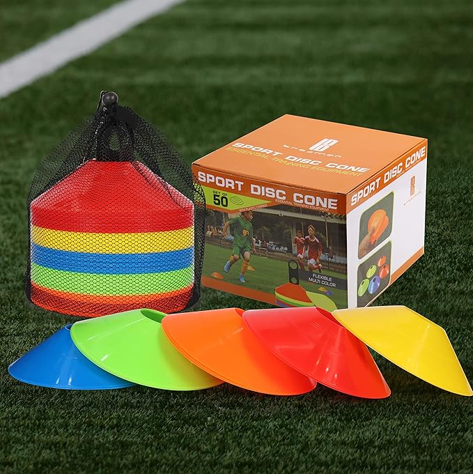 brooman 50-Pack Soccer Disc Cones Training Sports Cone