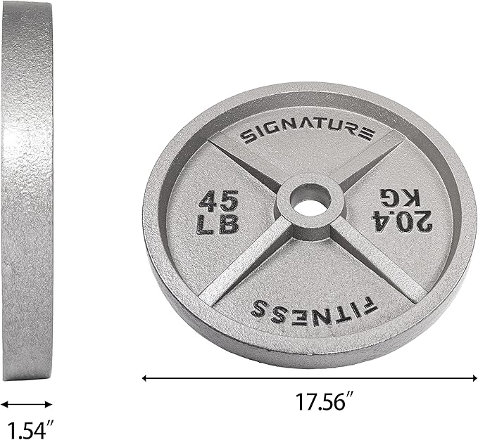 Signature Fitness Deep Dish 2-Inch Olympic Cast Iron