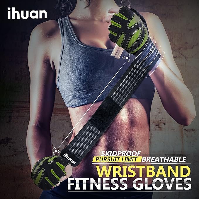 ihuan Ventilated Weight Lifting Gym Workout Gloves