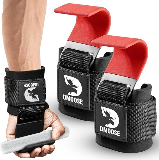 DMoose Fitness Weight Lifting Hooks for Men & 8 mm