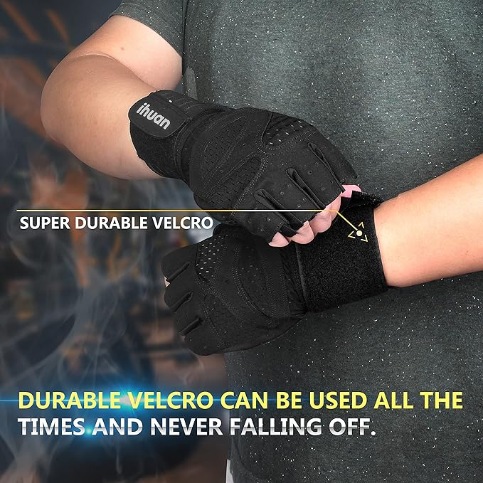 ihuan Ventilated Weight Lifting Gym Workout Gloves