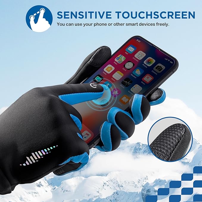 SIMARI Kids Winter Gloves Touchscreen Warm Thermal Water-Resistant for Boy Girl Running Cycling Snow Skiing in Cold Weather