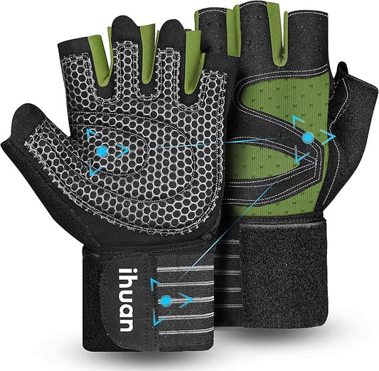 ihuan Ventilated Weight Lifting Gym Workout Gloves