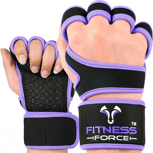 FITNESS FORCE Ventilated Gym Gloves for Men with Built-in Wrist Support for Workouts Weightlifting Gloves Workout Gloves for Women Exercise Fitness Gloves Perfect for Powerlifting, Cross Training