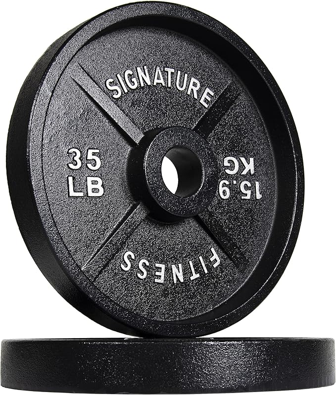 Signature Fitness Deep Dish 2-Inch Olympic Cast Iron