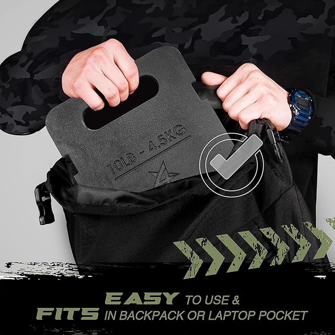 Yes4All Adjustable Ruck Plate with Straps for Rucking 10LB to 40LB