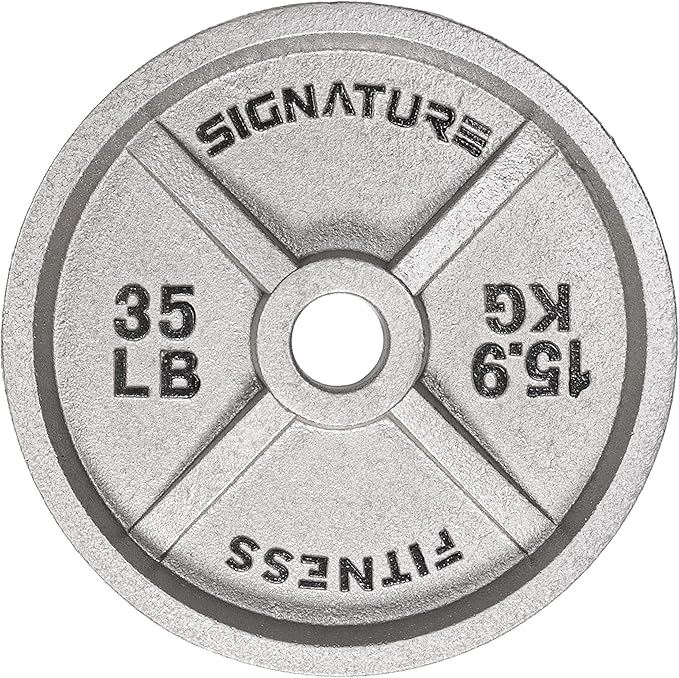 Signature Fitness Deep Dish 2-Inch Olympic Cast Iron