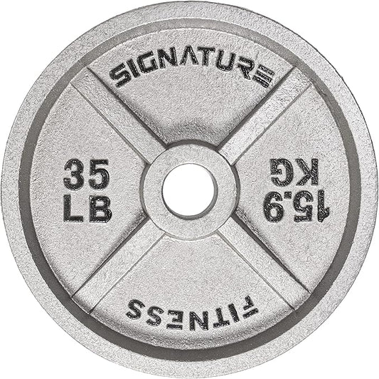 Signature Fitness Deep Dish 2-Inch Olympic Cast Iron