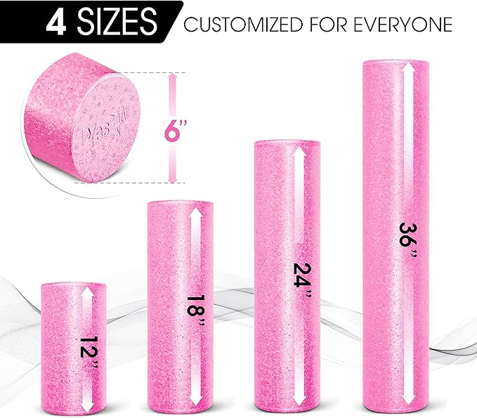Yes4All High-Density Foam Roller for Back Pain Relief 12, 18, 18, 24, 24, 36 36 inch