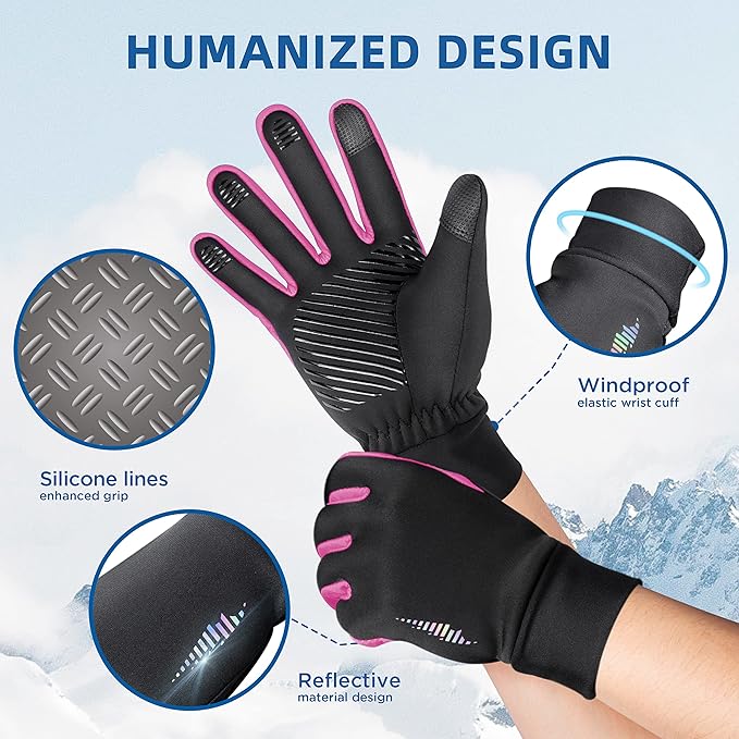 SIMARI Kids Winter Gloves Touchscreen Warm Thermal Water-Resistant for Boy Girl Running Cycling Snow Skiing in Cold Weather