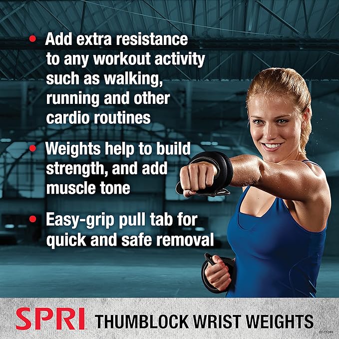 SPRI Wrist Weights Thumblock Arm Weights Set 2lb or 4lb Sets)