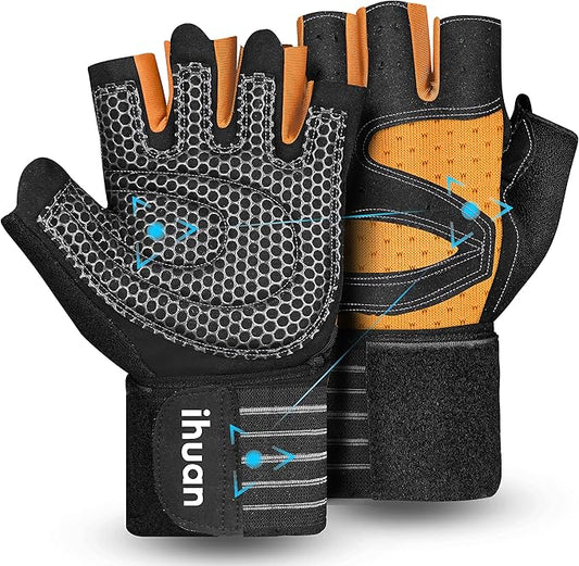 ihuan Ventilated Weight Lifting Gym Workout Gloves