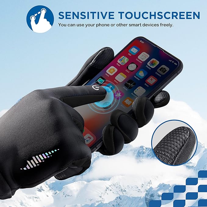SIMARI Kids Winter Gloves Touchscreen Warm Thermal Water-Resistant for Boy Girl Running Cycling Snow Skiing in Cold Weather