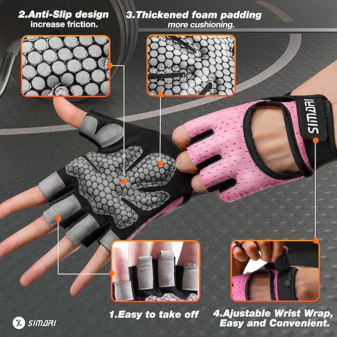 SIMARI Breathable Workout Gloves for Men and Women