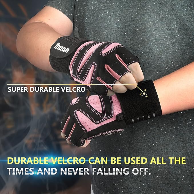 ihuan Ventilated Weight Lifting Gym Workout Gloves
