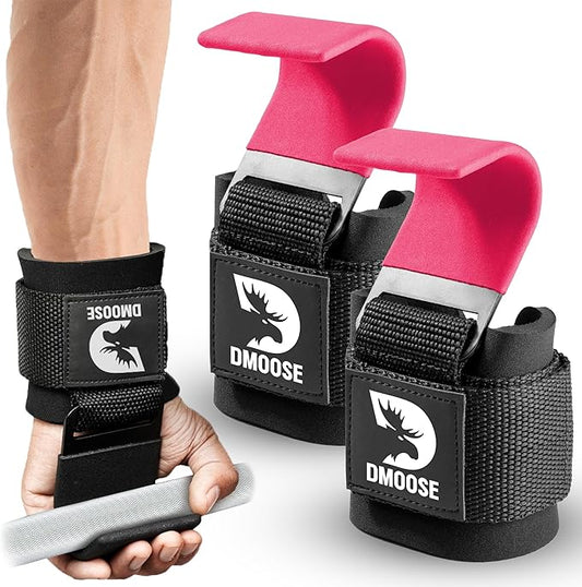 DMoose Fitness Weight Lifting Hooks for Men & 8 mm