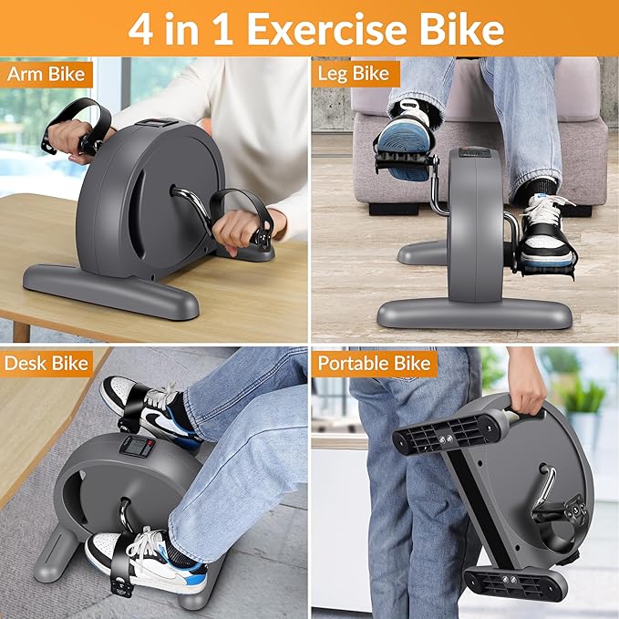 Padel Exerciser Mini Exercise Bike for Leg and Arm Cycling, Warm Up Exercise