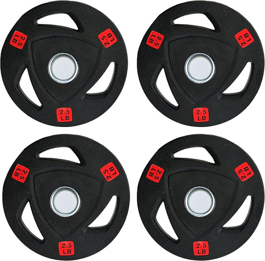 Signature Fitness Vinyl Coated Cast Iron Plate Weight Plate for Strength Training and Weightlifting, Standard or Olympic, Multiple Sizes