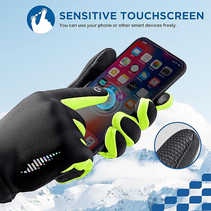SIMARI Kids Winter Gloves Touchscreen Warm Thermal Water-Resistant for Boy Girl Running Cycling Snow Skiing in Cold Weather