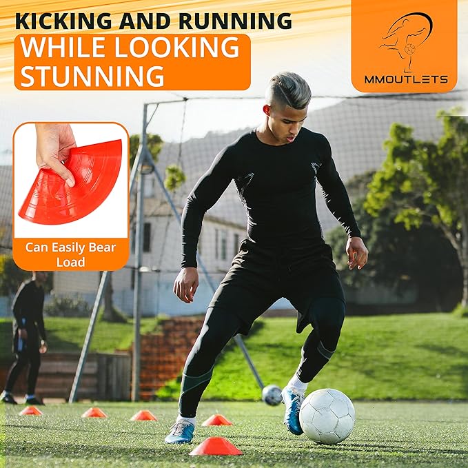 Soccer Cones for Drills with Mesh Bag & Strap-Flexible