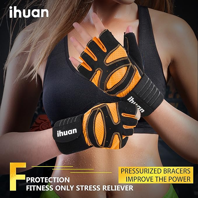 ihuan Ventilated Weight Lifting Gym Workout Gloves