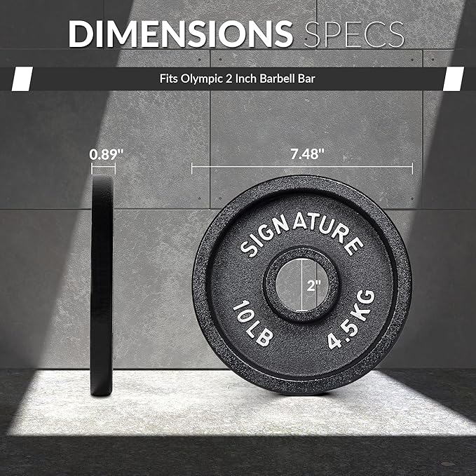 Deep Dish 2-Inch Olympic Cast Iron Weight Plates with E-Coating
