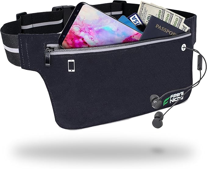 UltraSlim Fanny Waist Pack – Water Resistant Bag 24 to 43inch Waists, 6.7inch –