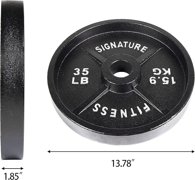 Signature Fitness Deep Dish 2-Inch Olympic Cast Iron