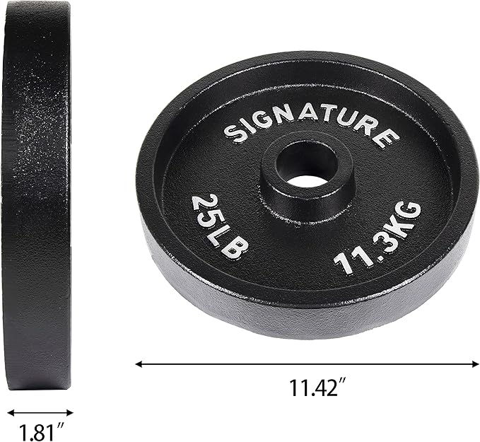 Signature Fitness Deep Dish 2-Inch Olympic Cast Iron