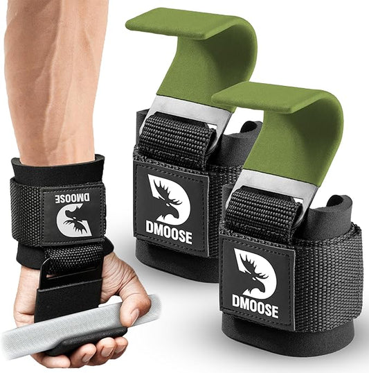 DMoose Fitness Weight Lifting Hooks for Men & 8 mm