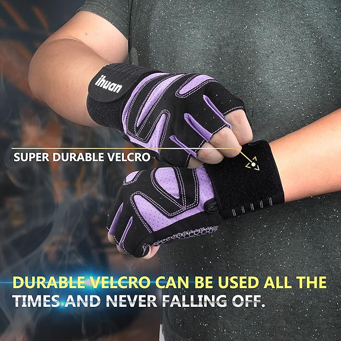 ihuan Ventilated Weight Lifting Gym Workout Gloves