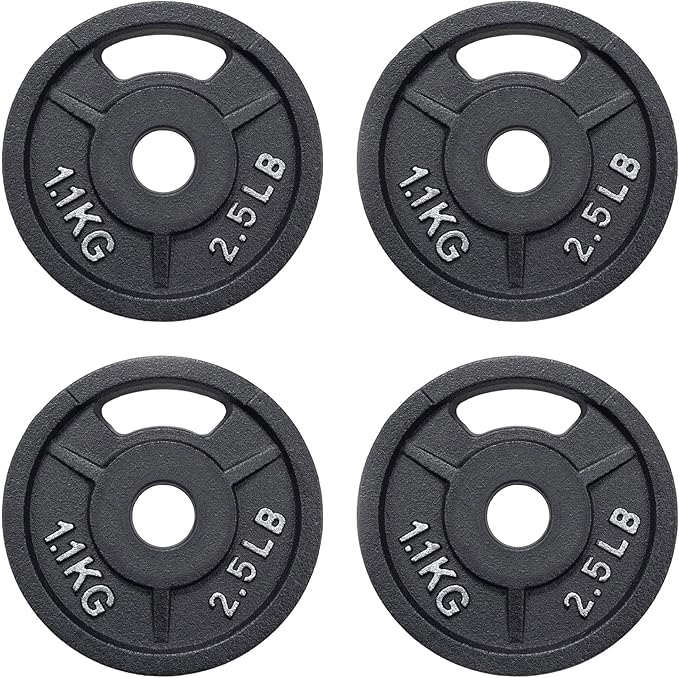Signature Fitness Cast Iron Plate Weight Plate for Strength Training and Weightlifting, Olympic or Standard
