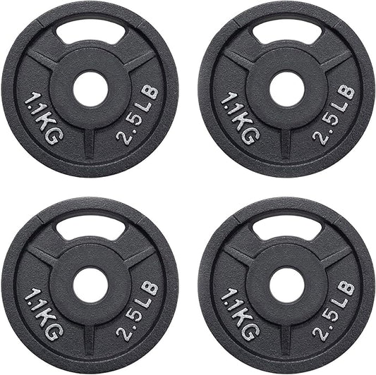 Signature Fitness Cast Iron Plate Weight Plate for Strength Training and Weightlifting, Olympic or Standard
