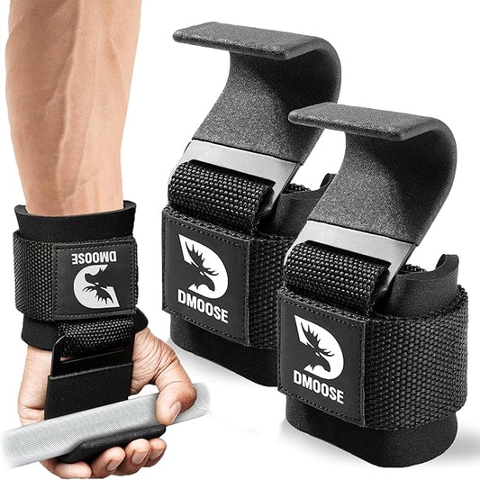 DMoose Fitness Weight Lifting Hooks for Men & 8 mm