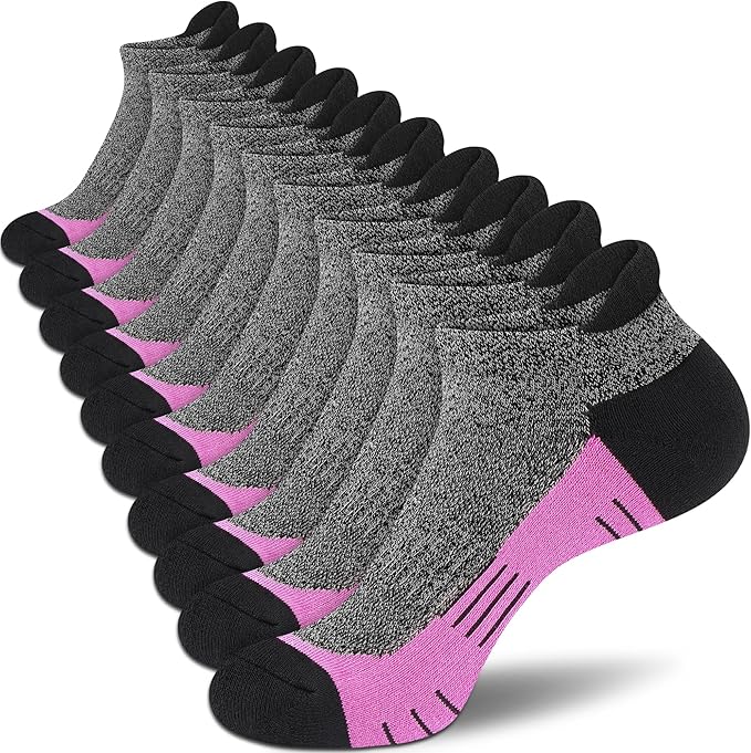 Ankle Socks Women Athletic No Show Socks Running Comfort Cushioned 5-Pairs