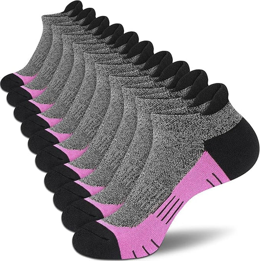 Ankle Socks Women Athletic No Show Socks Running Comfort Cushioned 5-Pairs