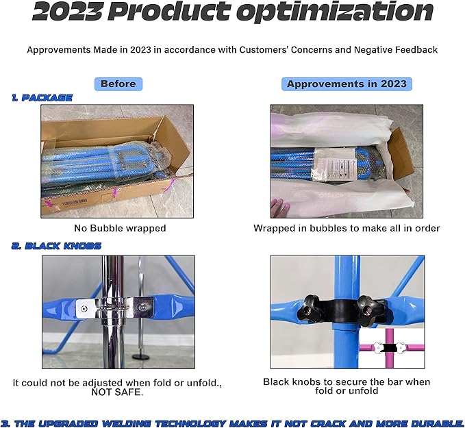 PreGymnastic Updated Folding Gymnastics Bar with Rings 3-10, Gymnastic