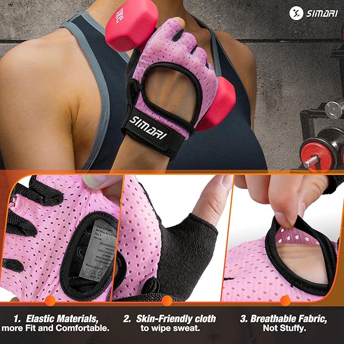 SIMARI Breathable Workout Gloves for Men and Women