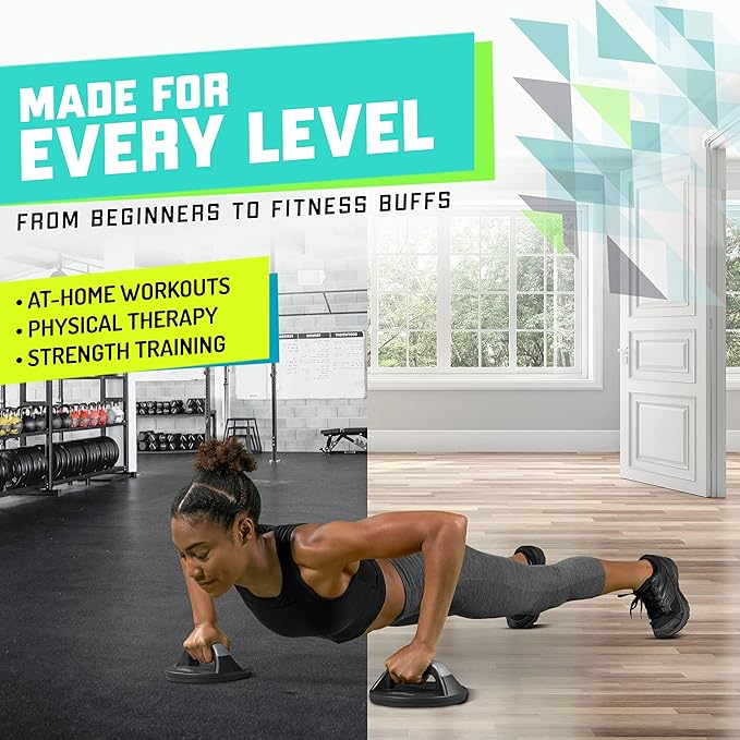 Elite Sportz Push Up Bars - You Will Feel Less Wrist Pain Than When Doing Normal Pushups. Very Sturdy and Won’t Slide Around