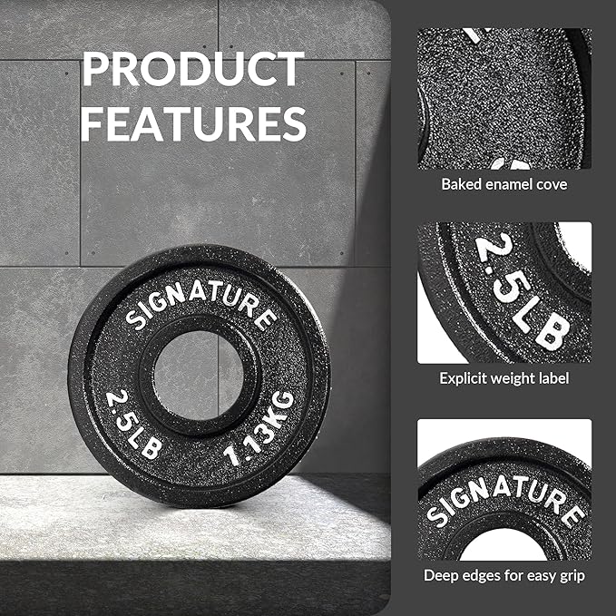 Deep Dish 2-Inch Olympic Cast Iron Weight Plates with E-Coating