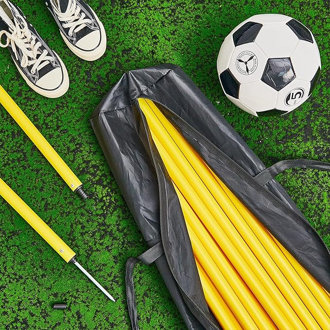 Lenwen 12 Pcs Soccer Training Poles Agility Poles