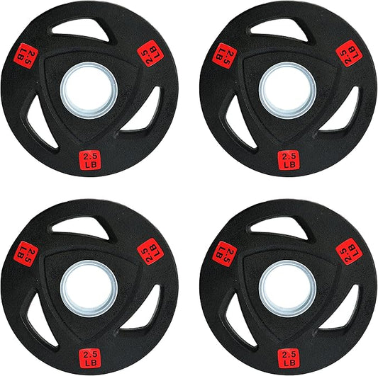 Signature Fitness Vinyl Coated Cast Iron Plate Weight Plate for Strength Training and Weightlifting, Standard or Olympic, Multiple Sizes