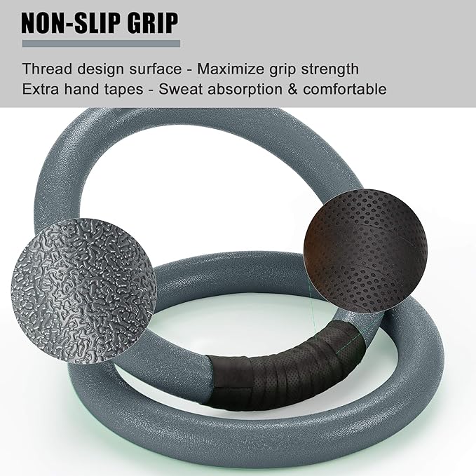 PACEARTH Gymnastic Rings 1100lbs Capacity with 14.76ft Adjustable