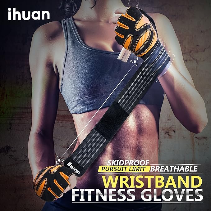 ihuan Ventilated Weight Lifting Gym Workout Gloves