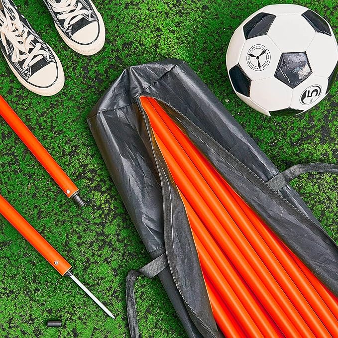 Lenwen 12 Pcs Soccer Training Poles Agility Poles