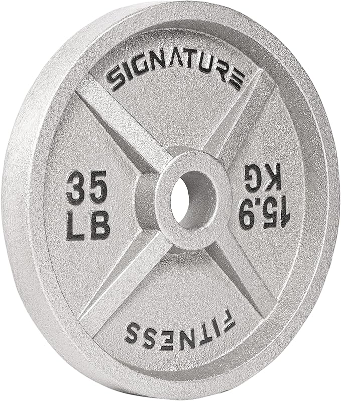 Signature Fitness Deep Dish 2-Inch Olympic Cast Iron
