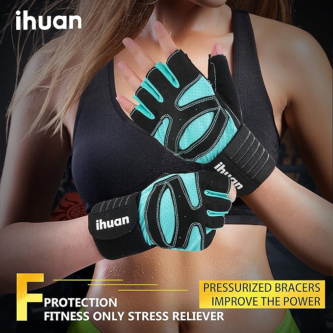 ihuan Ventilated Weight Lifting Gym Workout Gloves